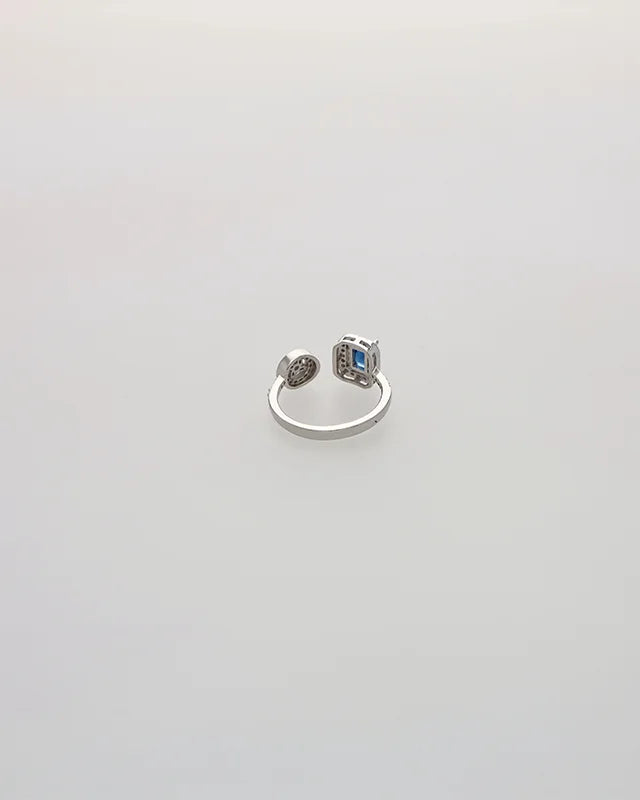 Blue Radiance Adjustable Ring in 92.5 Silver