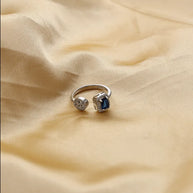 Blue Radiance Adjustable Ring in 92.5 Silver