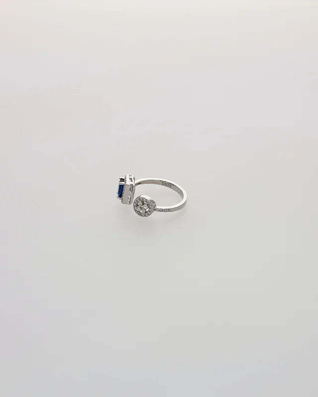 Blue Radiance Adjustable Ring in 92.5 Silver