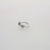 Blue Radiance Adjustable Ring in 92.5 Silver
