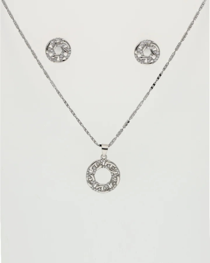 Charm Duo Cuban Glow Pendant Set  in 92.5 Silver