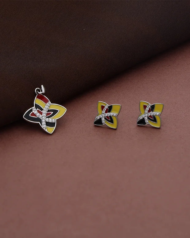 Charm Duo Enamel Radiance Pendant Set  in 92.5 Silver