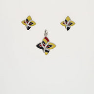 Charm Duo Enamel Radiance Pendant Set  in 92.5 Silver