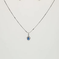 Charm Duo Blue Mist Pendant Set  in 92.5 Silver
