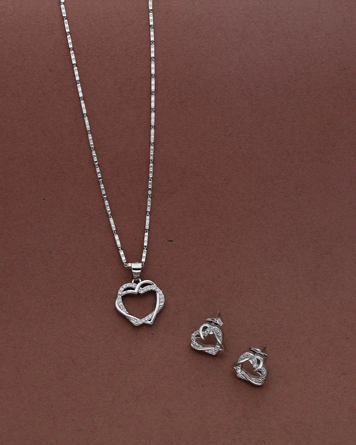 Heart Whispers Pendant Set in 92.5 Silver