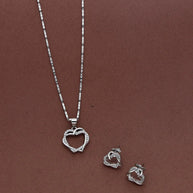 Heart Whispers Pendant Set in 92.5 Silver
