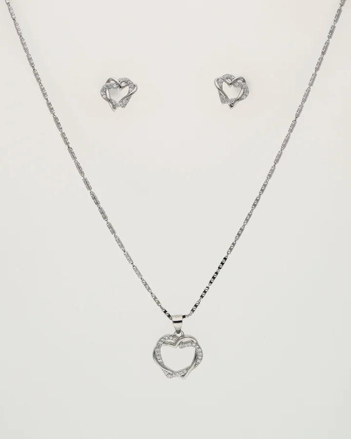 Heart Whispers Pendant Set in 92.5 Silver