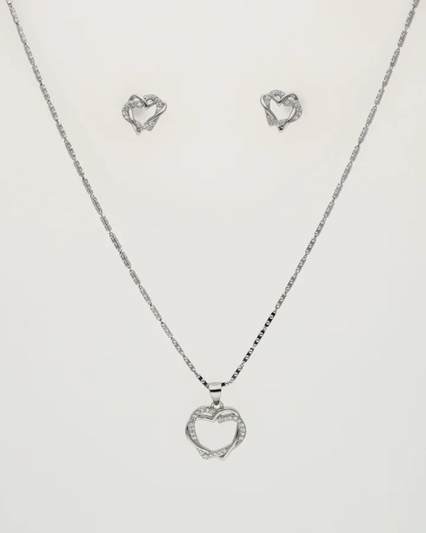 Heart Whispers Pendant Set in 92.5 Silver