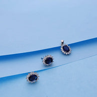 Blue Mirage Pendant Set in 92.5 Silver