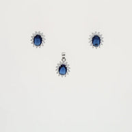 Blue Mirage Pendant Set in 92.5 Silver