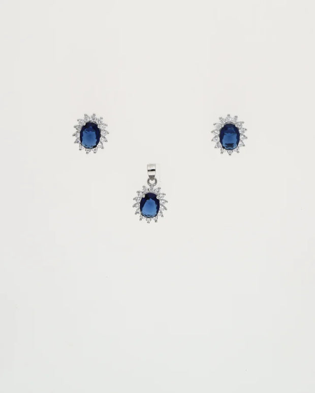 Blue Mirage Pendant Set in 92.5 Silver
