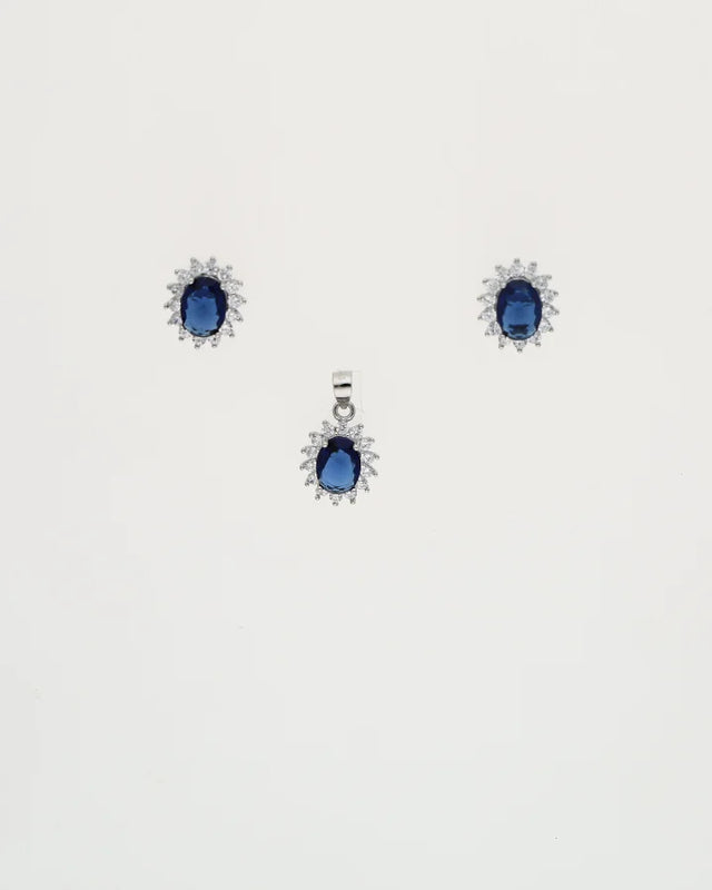 Blue Mirage Pendant Set in 92.5 Silver