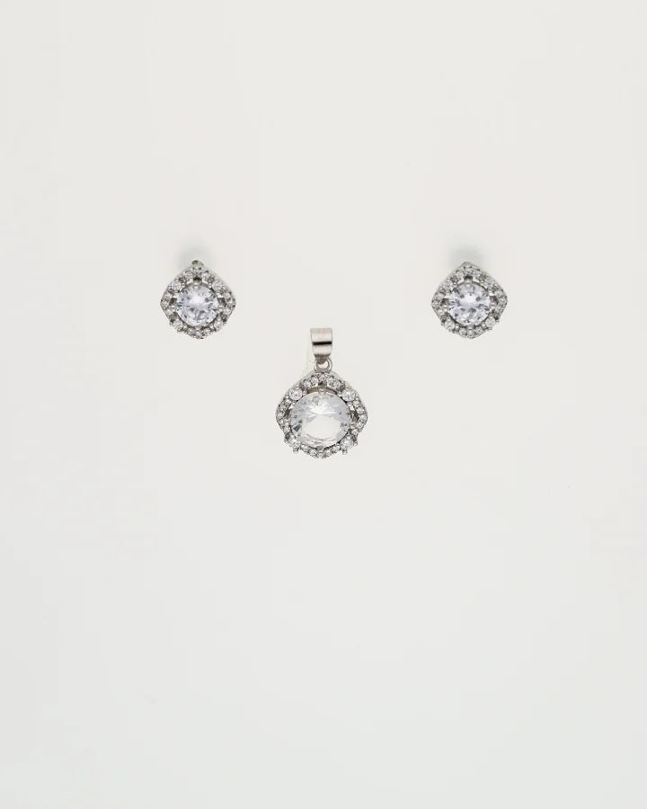 Crystal Symphony Pendant Set  in 92.5 Silver