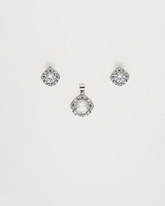 Crystal Symphony Pendant Set  in 92.5 Silver