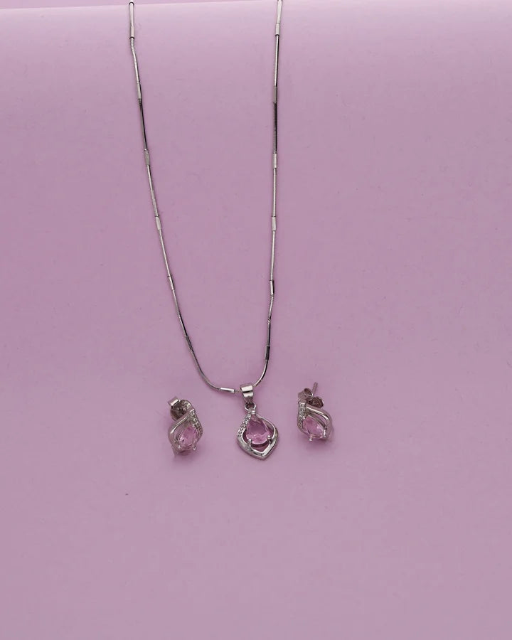 Blush Pear Pendant Set in 92.5 Silver