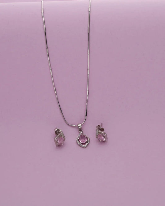 Blush Pear Pendant Set in 92.5 Silver