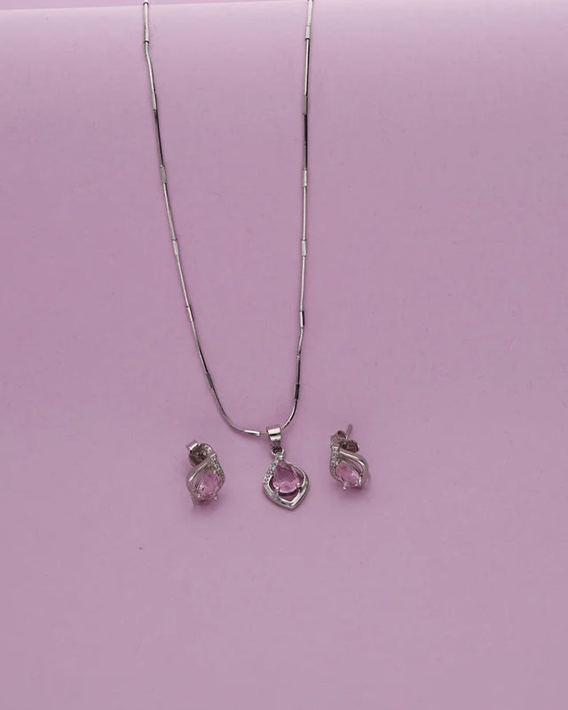 Blush Pear Pendant Set in 92.5 Silver