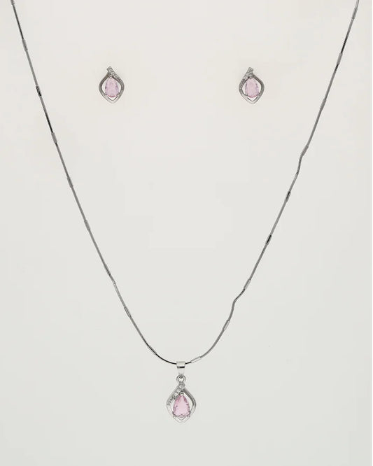 Blush Pear Pendant Set in 92.5 Silver