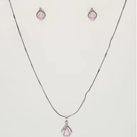Blush Pear Pendant Set in 92.5 Silver
