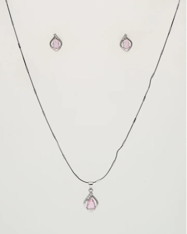 Blush Pear Pendant Set in 92.5 Silver