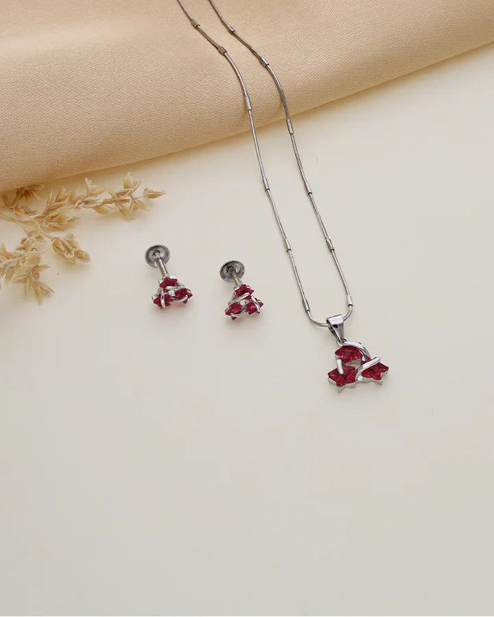 Scarlet Star Pendant Set in 92.5 Silver