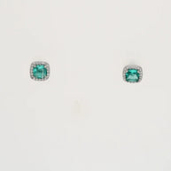 Emerald Square Pendant Set  in 92.5 Silver