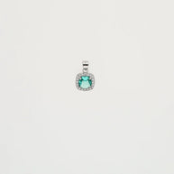 Emerald Square Pendant Set  in 92.5 Silver