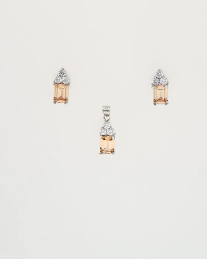 Golden Radiance Pendant Set in 92.5 Silver