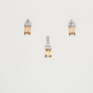 Golden Radiance Pendant Set in 92.5 Silver