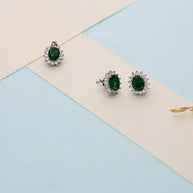 Verdant Oval Pendant Set in 92.5 Silver