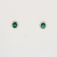 Verdant Oval Pendant Set in 92.5 Silver