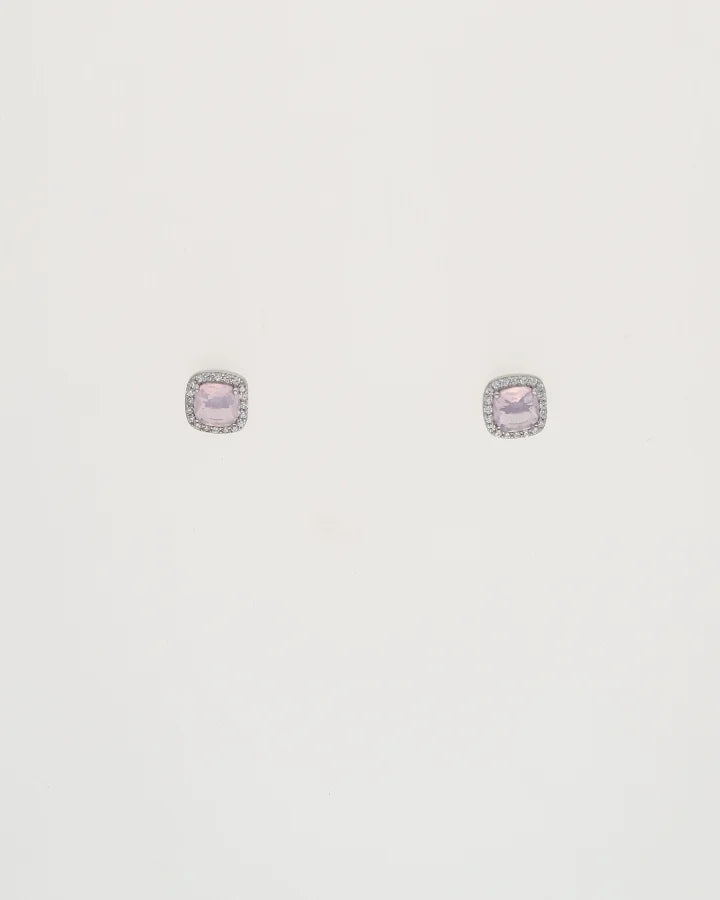 Rosette Square Pendant Set in 92.5 Silver