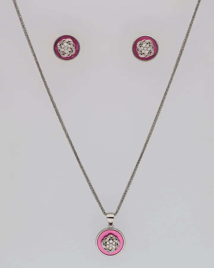 Blush Spin Pendant Set in 92.5 Silver