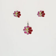 Enamel Grace Pendant Set  in 92.5 Silver