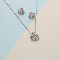 Floral Whisper Pendant Set in 92.5 Silver