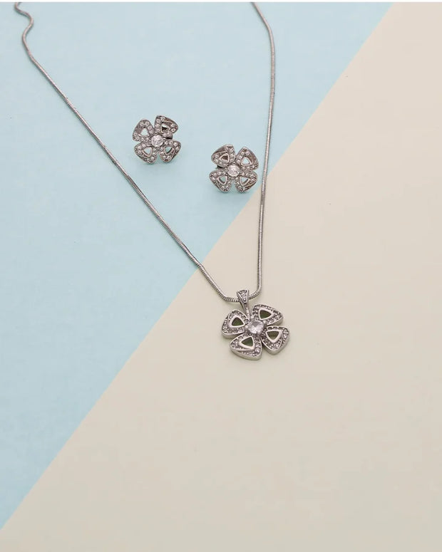 Floral Whisper Pendant Set in 92.5 Silver