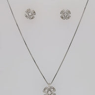 Floral Whisper Pendant Set in 92.5 Silver