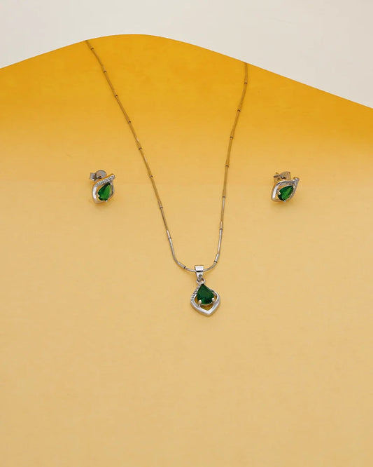 Verdant Grace Pendant Set in 92.5 Silver