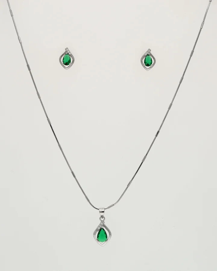 Verdant Grace Pendant Set in 92.5 Silver