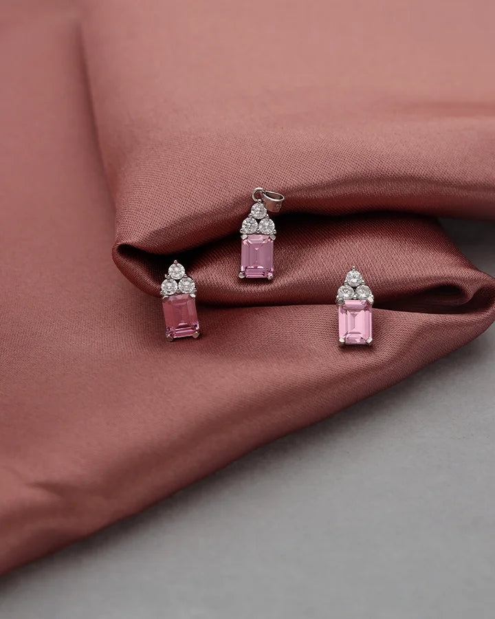 Blush Radiance Pendant Set in 92.5 Silver