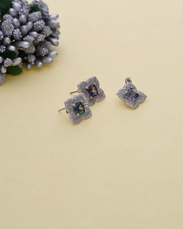 Amethyst Bloom Pendant Set in 92.5 Silver