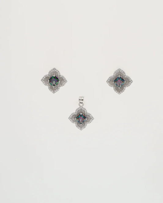 Amethyst Bloom Pendant Set in 92.5 Silver