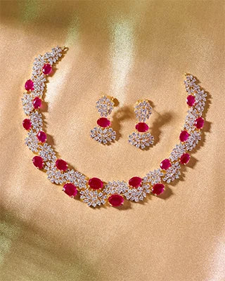 Emerald Radiance Ruby Necklace in 92.5 Silver