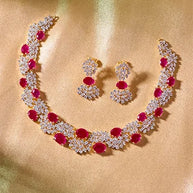 Emerald Radiance Ruby Necklace in 92.5 Silver