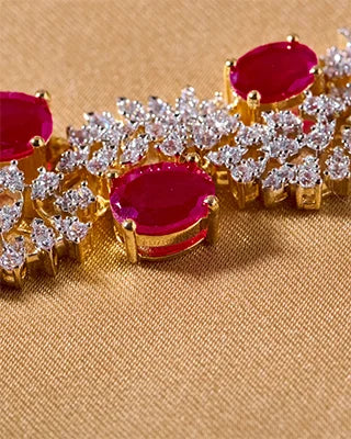 Emerald Radiance Ruby Necklace in 92.5 Silver