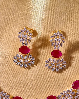 Emerald Radiance Ruby Necklace in 92.5 Silver