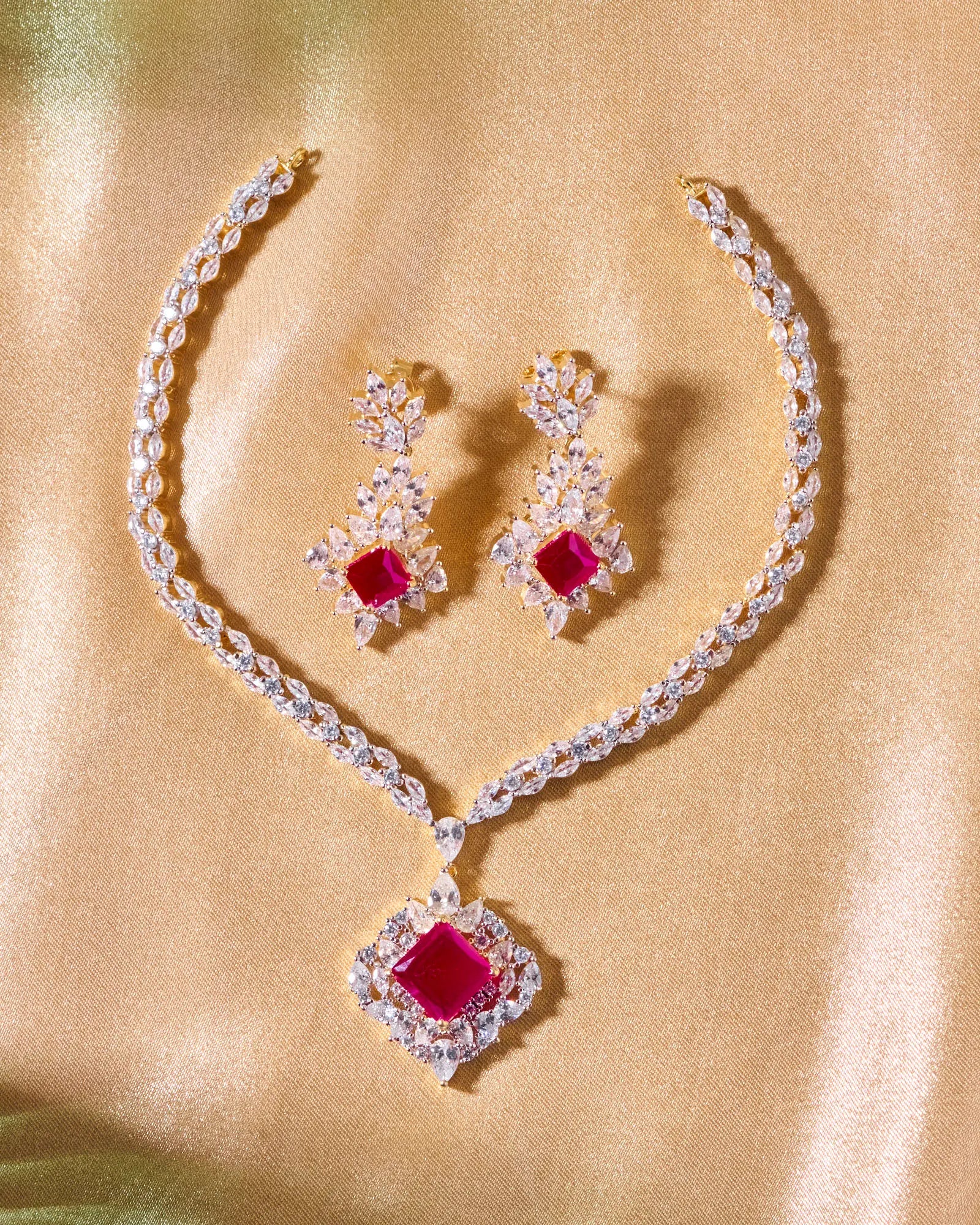 Ruby Square Heritage Necklace