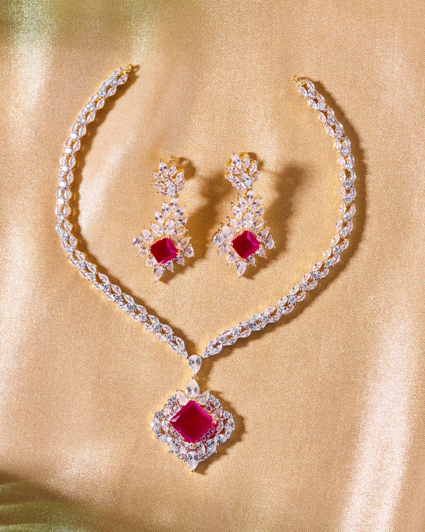 Ruby Square Heritage Necklace