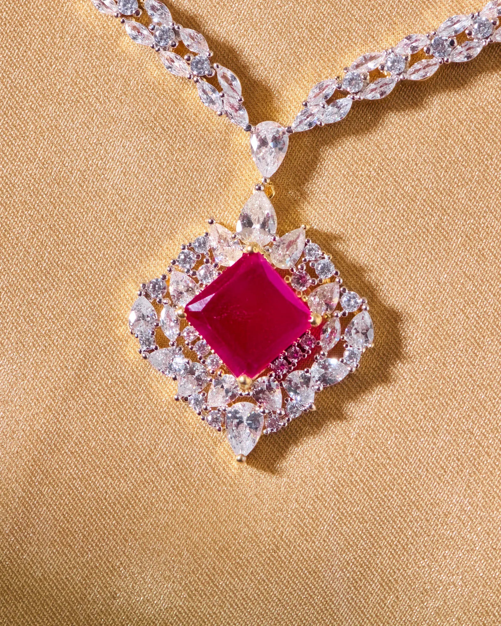 Ruby Square Heritage Necklace