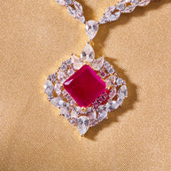 Ruby Square Heritage Necklace